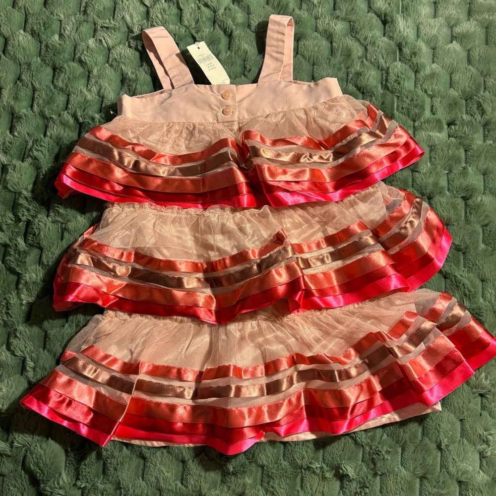 Gap Girls' Colorful Pink Layered Dress Size 3T NWT